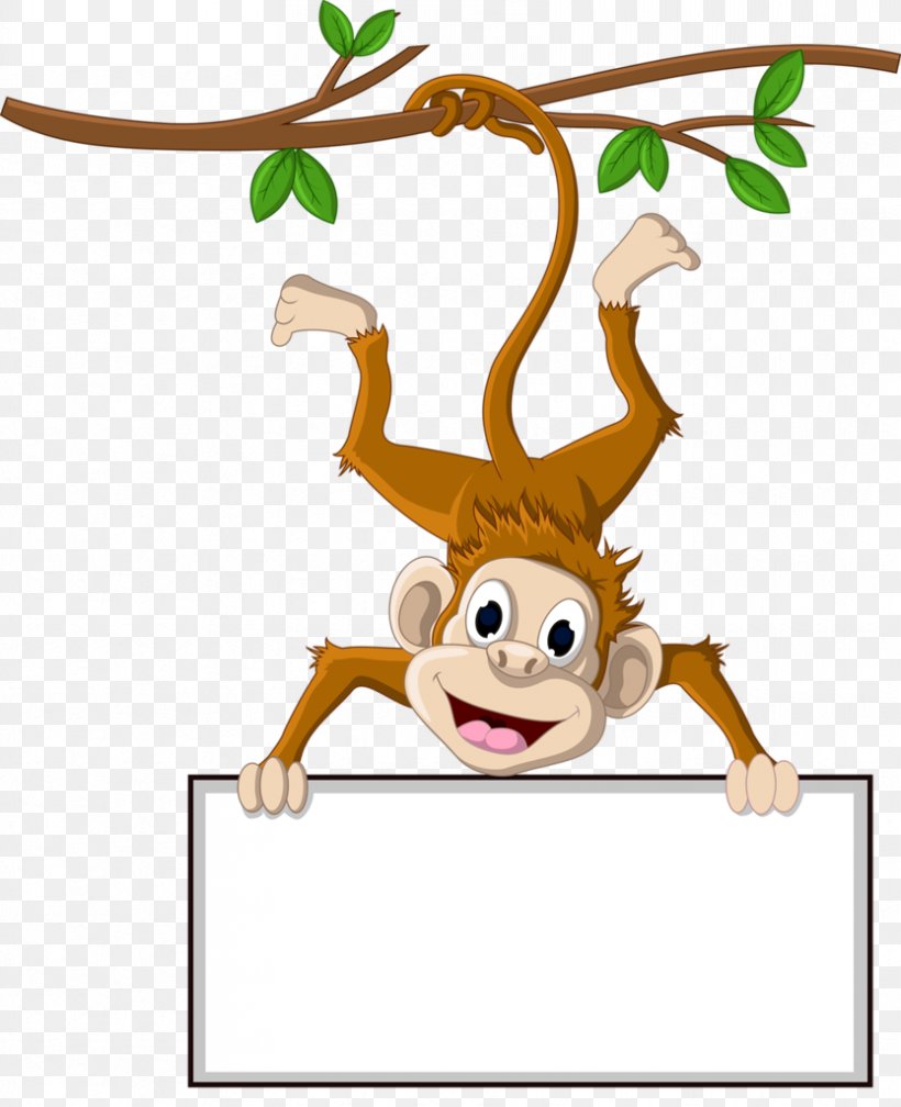 Vector Graphics Clip Art Stock Illustration Image, PNG, 833x1024px, Monkey, Animal Figure, Antler, Branch, Cartoon Download Free