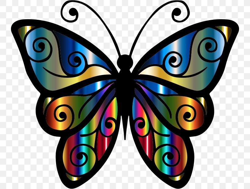 Butterfly Desktop Wallpaper Color Clip Art, PNG, 750x620px, Butterfly, Artwork, Brush Footed Butterfly, Color, Display Resolution Download Free