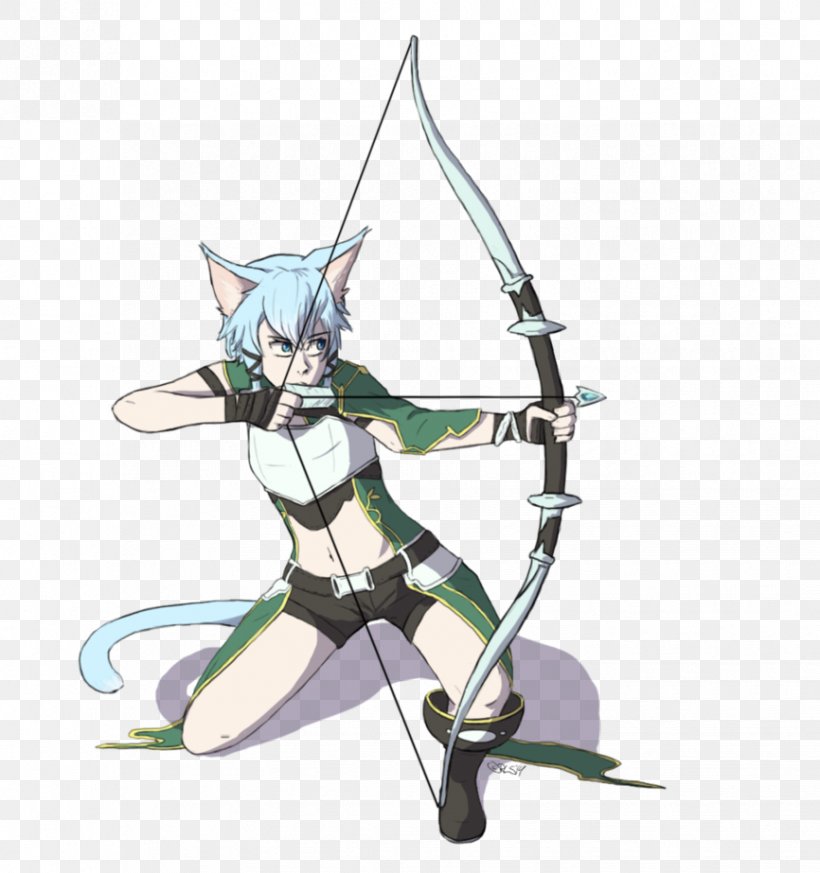 Sinon Sword Art Online: Hollow Fragment Sword Art Online: Hollow Realization Archery, PNG, 866x923px, Watercolor, Cartoon, Flower, Frame, Heart Download Free