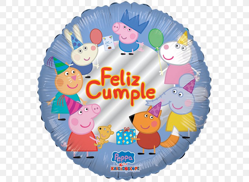 George Pig Birthday Happiness Toy Balloon Winnie-the-Pooh, PNG, 600x600px, George Pig, Area, Baby Toys, Balloon, Birthday Download Free