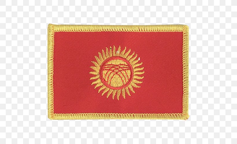 Flag Of Kyrgyzstan Fahne, PNG, 750x500px, Kyrgyzstan, Drawn Thread Work, Embroidered Patch, Fahne, Flag Download Free