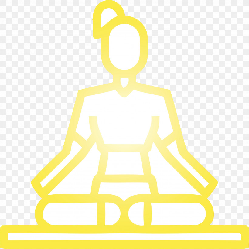Yellow Physical Fitness Balance Meditation, PNG, 2997x3000px, Watercolor, Balance, Meditation, Paint, Physical Fitness Download Free
