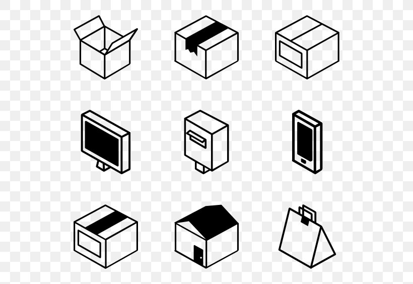 Packaging Vector, PNG, 600x564px, Box, Area, Black And White, Brand, Computer Icon Download Free