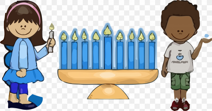 Happy Hanukkah Hanukkah, PNG, 3000x1566px, Happy Hanukkah, Cartoon, Child, Hanukkah, Sharing Download Free