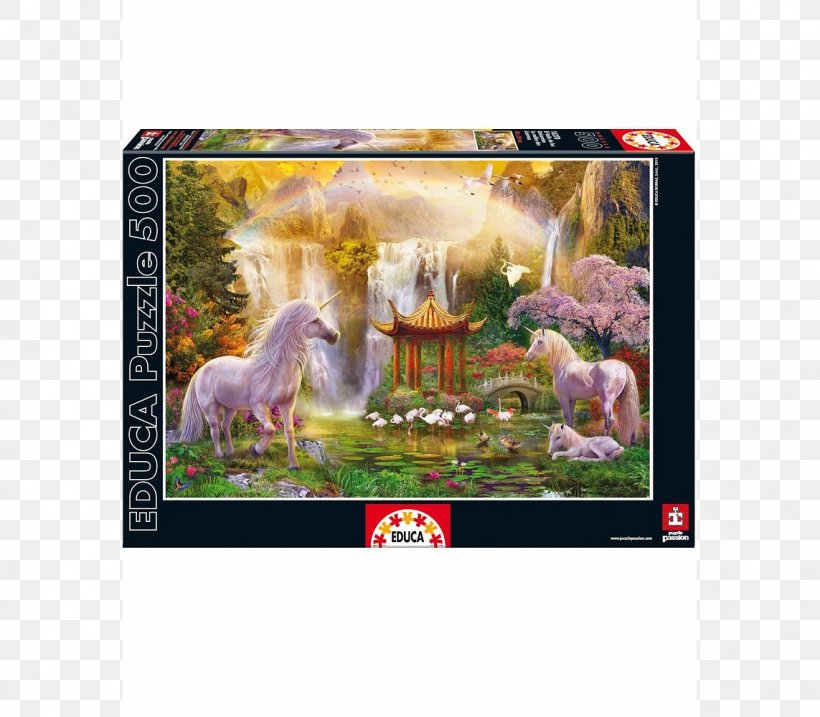 Jigsaw Puzzles Educa Borràs Unicorn Painting, PNG, 1143x1000px, Jigsaw Puzzles, Fairy Tale, Fantasy, Landscape, Legendary Creature Download Free