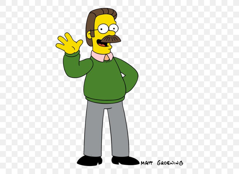 Ned Flanders Homer Simpson Mr. Burns Waylon Smithers Bart Simpson, PNG, 481x599px, Ned Flanders, Bart Simpson, Beak, Bird, Cartoon Download Free