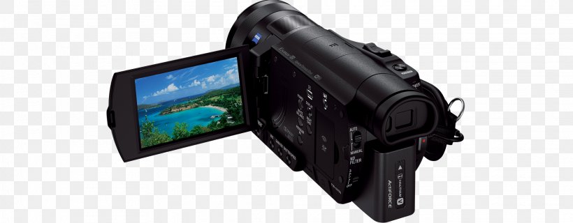 Sony Handycam FDR-AX100 Video Cameras 4K Resolution, PNG, 2028x792px, 4k Resolution, Sony Handycam Fdrax100, Camcorder, Camera, Camera Accessory Download Free