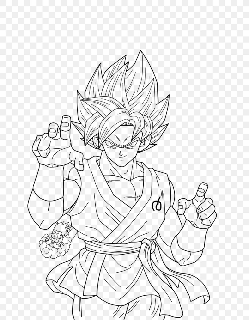 Goku Vegeta Gohan Trunks Majin Buu, PNG, 758x1053px, Goku, Arm, Artwork, Black, Black And White Download Free