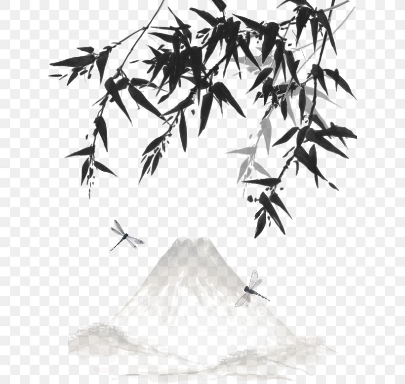 Chinese Painting Ink Wash Painting Japanese Painting Watercolor Painting, PNG, 627x778px, Chinese Painting, Bamboo, Black And White, Branch, Drawing Download Free