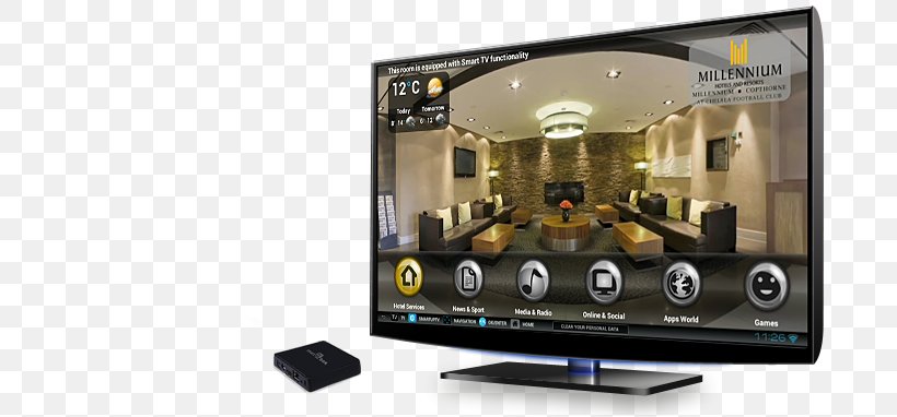 LCD Television Hotel Computer Monitors Internet, PNG, 694x382px, Lcd Television, Com, Computer Monitors, Display Device, Electronics Download Free