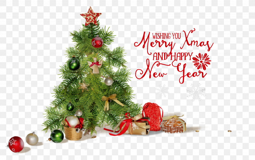 New Year Tree, PNG, 3000x1887px, Merry Christmas, Bauble, Christmas Day, Christmas Decoration, Christmas Tree Download Free