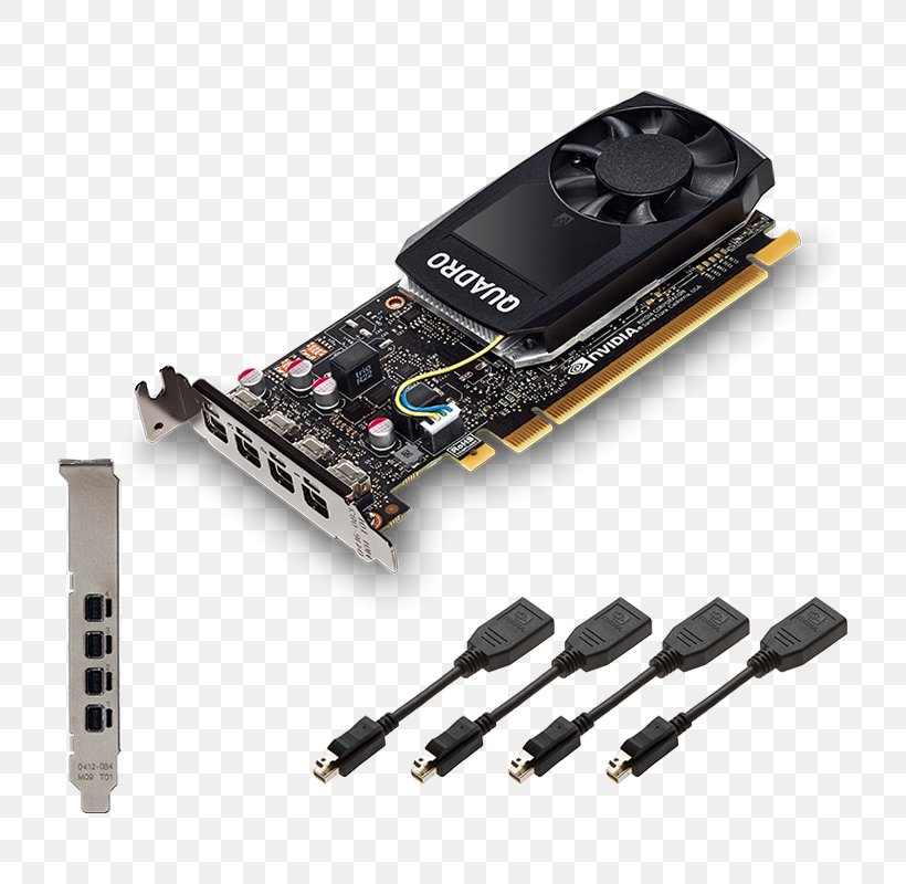 Graphics Cards & Video Adapters NVIDIA Quadro P1000 GDDR5 SDRAM PNY Technologies, PNG, 800x800px, Graphics Cards Video Adapters, Cable, Computer Component, Computer Hardware, Displayport Download Free