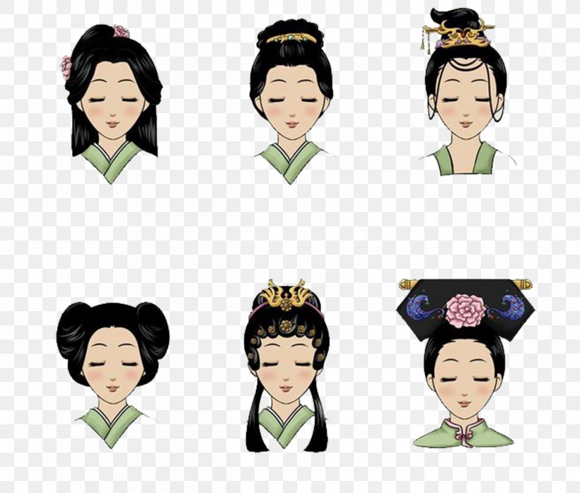 Qing Dynasty Hairstyle Traditional Chinese Characters Fashion Png