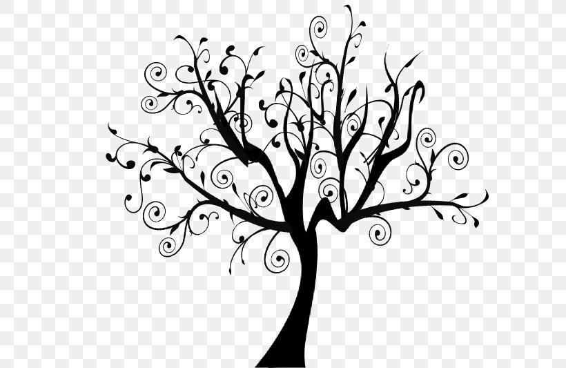 Branch Tree Silhouette Clip Art, PNG, 600x533px, Branch, Art, Black And White, Drawing, Flora Download Free