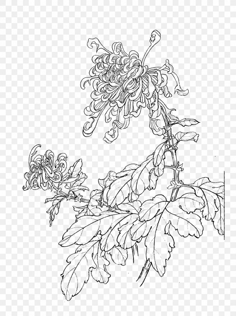 Chrysanthemum Tea Song Dynasty U767du63cfu753b Gongbi, PNG, 1197x1600px, Chrysanthemum Tea, Area, Art, Birdandflower Painting, Black And White Download Free