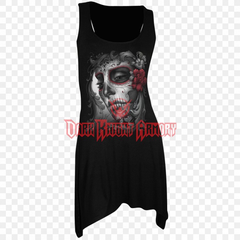 Dress T-shirt Tunic Skull Gothic Fashion, PNG, 850x850px, Dress, Camisole, Clothing, Gothic Fashion, Gothic Rock Download Free