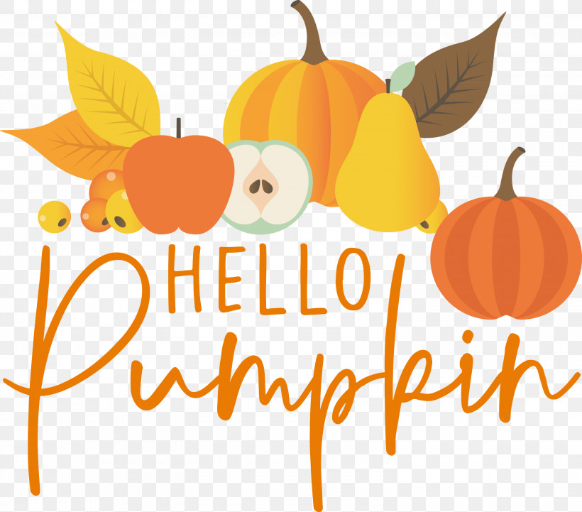 HELLO PUMPKIN Autumn Harvest, PNG, 3000x2641px, Autumn, Color, Harvest, Orange, Pumpkin Download Free