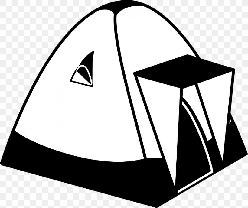 Tent Camping Campsite Clip Art, PNG, 858x720px, Tent, Area, Artwork, Black, Black And White Download Free
