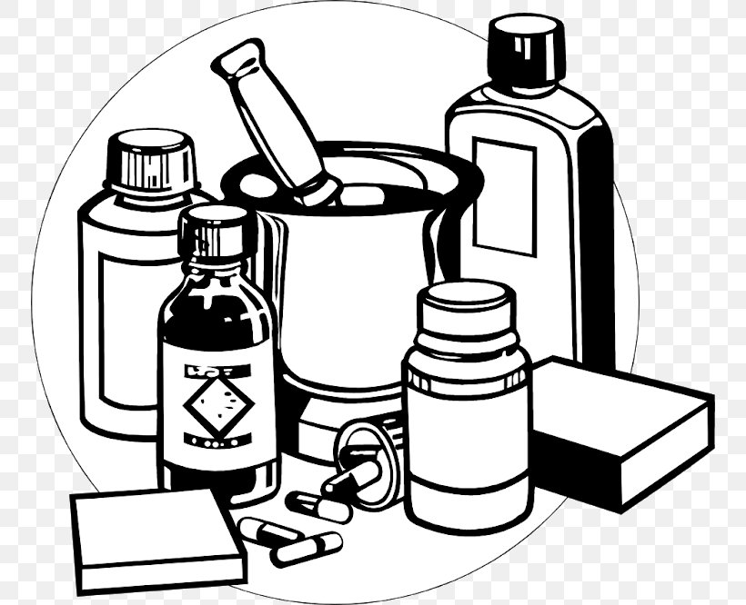 Medicine Pharmaceutical Drug Black Clip Art, PNG, 752x666px, Medicine, Artwork, Black, Black And White, Drinkware Download Free