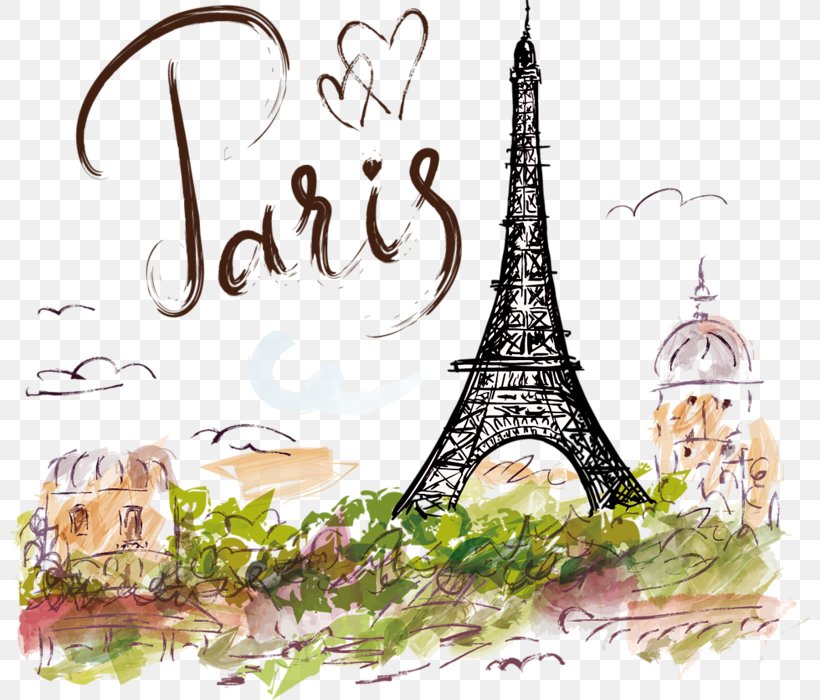Eiffel Tower Drawing Illustration, PNG, 800x700px, Eiffel Tower, Art, Brand, Canvas, Drawing Download Free