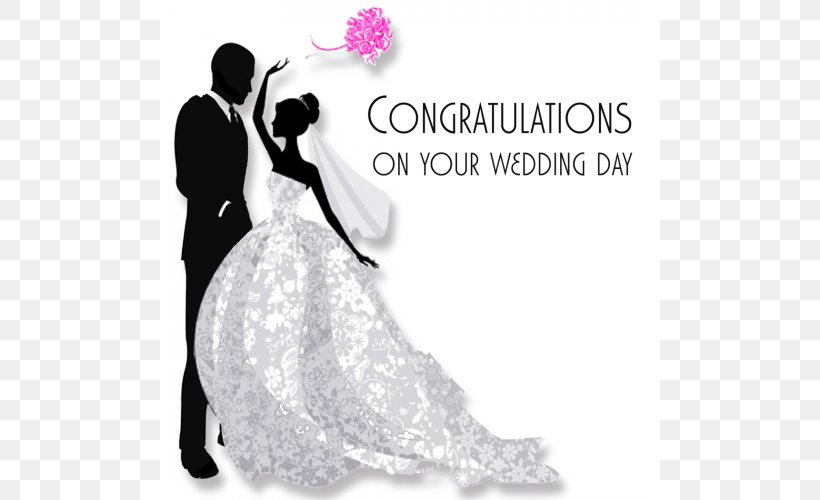 Wedding Invitation Marriage Engagement Clip Art, PNG, 500x500px, Wedding Invitation, Black And White, Bridal Clothing, Bride, Bridegroom Download Free