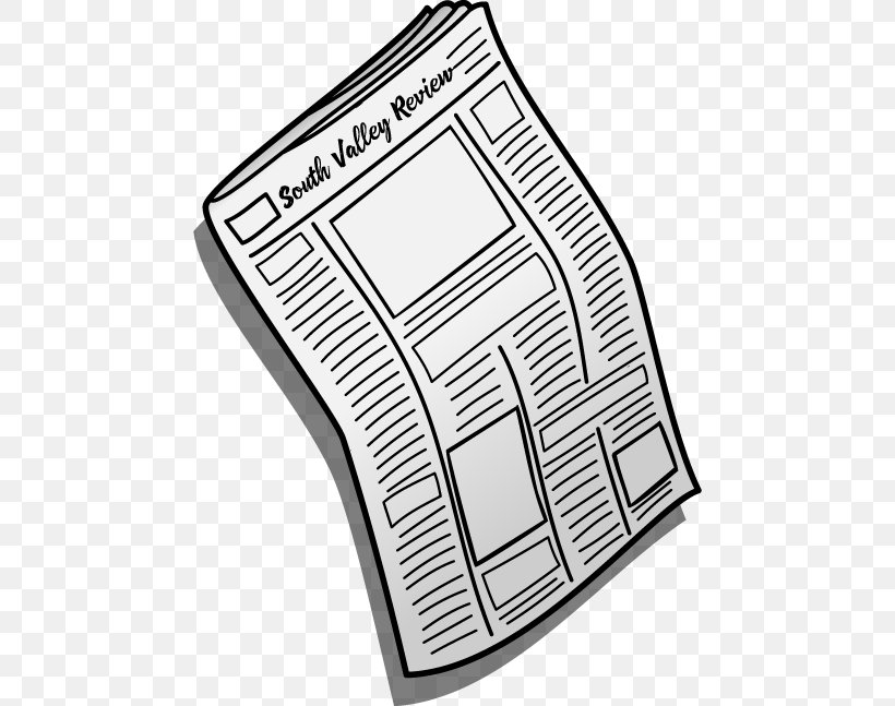 Newspaper Clip Art, PNG, 500x647px, Newspaper, Area, Black, Black And White, Free Newspaper Download Free