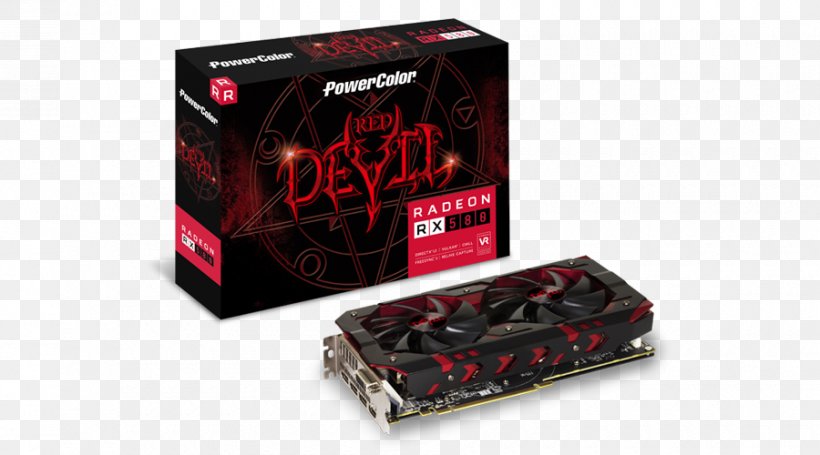 Graphics Cards & Video Adapters PowerColor GDDR5 SDRAM AMD Radeon 400 Series, PNG, 900x500px, Graphics Cards Video Adapters, Advanced Micro Devices, Amd Radeon 400 Series, Amd Radeon 500 Series, Amd Radeon Rx 580 Download Free