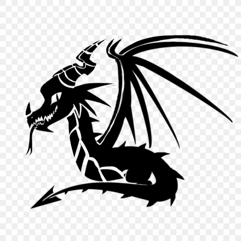 Dragon Stencil Drawing Black And White, PNG, 894x894px, Dragon, Art, Black And White, Carnivoran, Deviantart Download Free