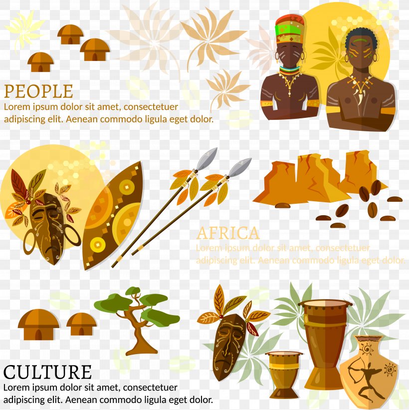 Africa Culture Illustration, PNG, 4839x4849px, Africa, Art, Culture, Flower, Food Download Free
