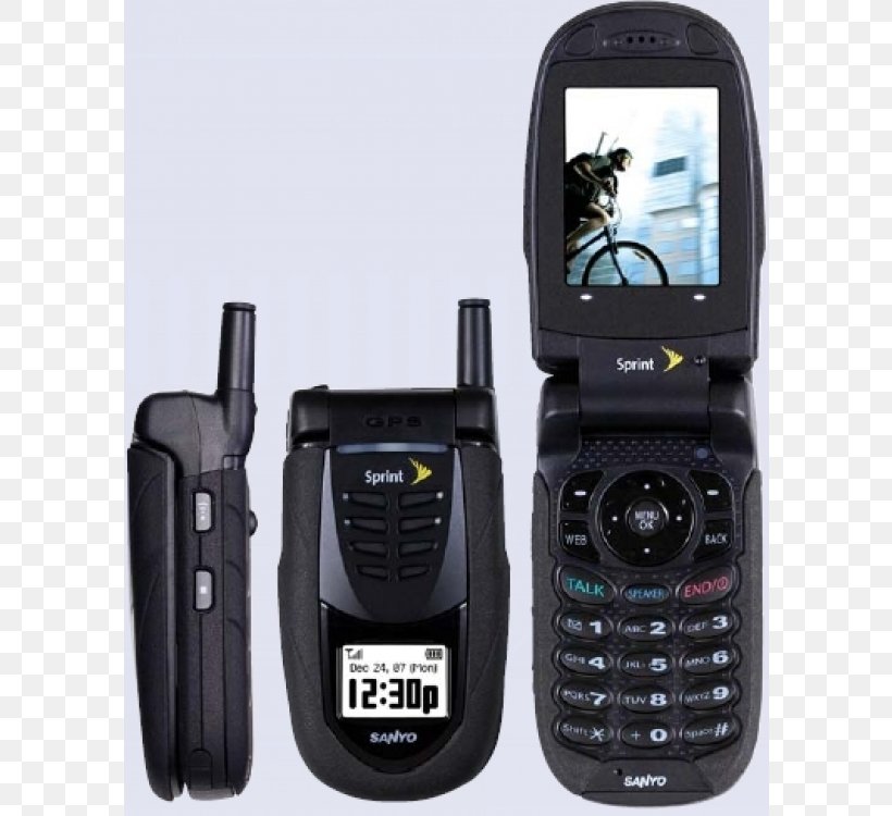 Feature Phone Clamshell Design Sanyo Pro 700 Sprint Cellular Phone Bundle, Black Sprint Corporation Rugged Computer, PNG, 750x750px, Feature Phone, Cellular Network, Clamshell Design, Communication, Communication Device Download Free