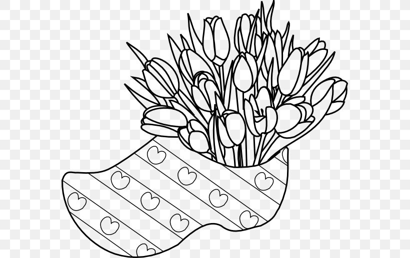 Netherlands Tulip Mania Clog Shoe Drawing, PNG, 573x517px, Netherlands, Adidas, Artwork, Black, Black And White Download Free