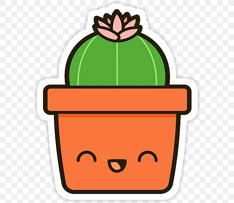 Cactus With Flower Sticker Succulent Plant Cuteness, PNG, 586x712px, 2019, Cactus, Cuteness, Drawing, Green Download Free