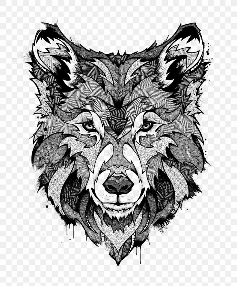 Gray Wolf Tattoo Art Drawing, PNG, 900x1089px, Watercolor, Cartoon, Flower, Frame, Heart Download Free