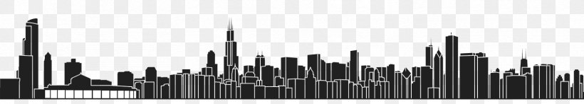 Chicago Skyline Stock Photography Stock Illustration, PNG, 1667x300px, Chicago Skyline, Blackandwhite, Chicago, City, Cityscape Download Free