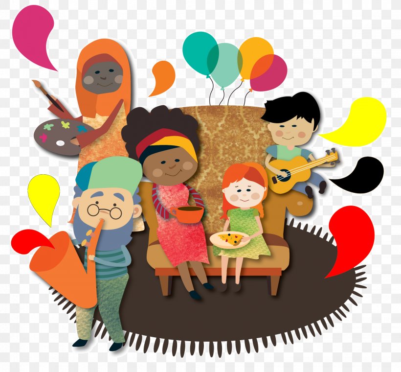 Illustration Clip Art Food Party Hat Human Behavior, PNG, 2043x1894px, Food, Art, Behavior, Cartoon, Friendship Download Free
