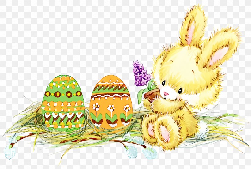 Easter Bunny, PNG, 2436x1640px, Watercolor, Easter, Easter Bunny, Easter Egg, Food Download Free