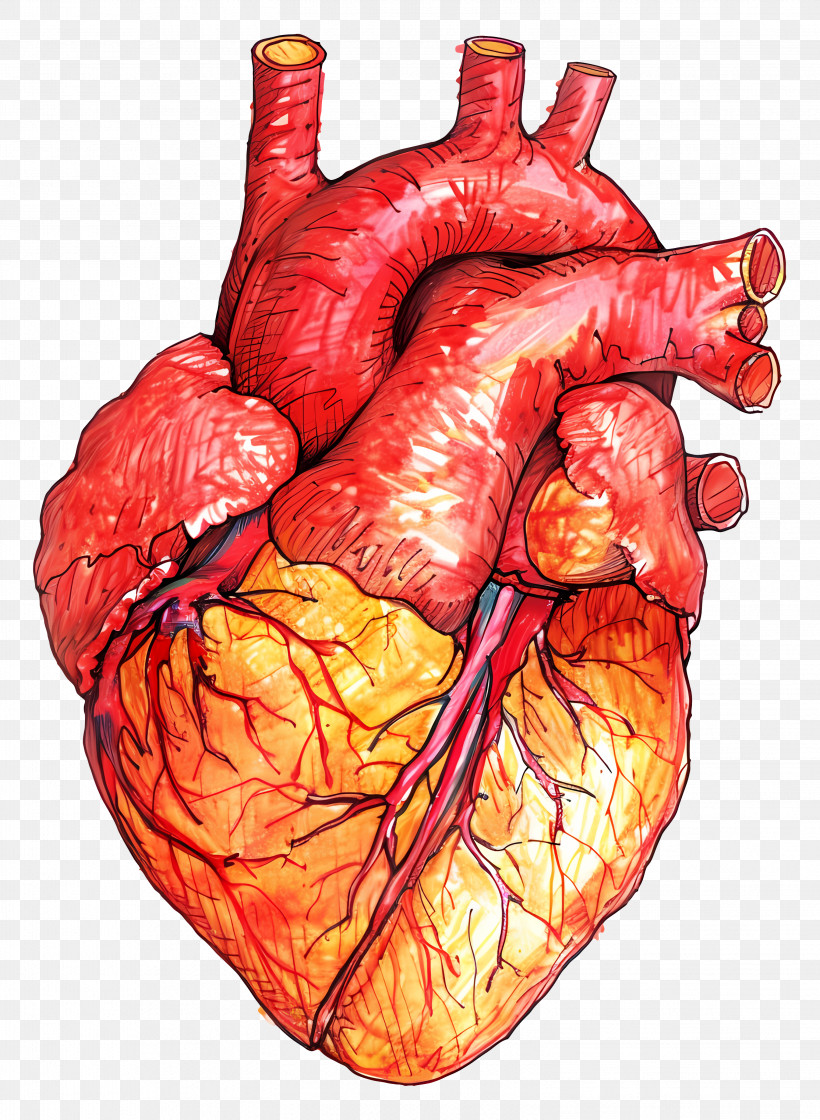 Human Heart - Detailed Anatomical Heart Illustration, PNG, 3048x4164px ...