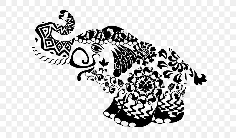 Elephant Background, PNG, 640x480px, Elephant, Animal Figure, Art, Blackandwhite, Coloring Book Download Free