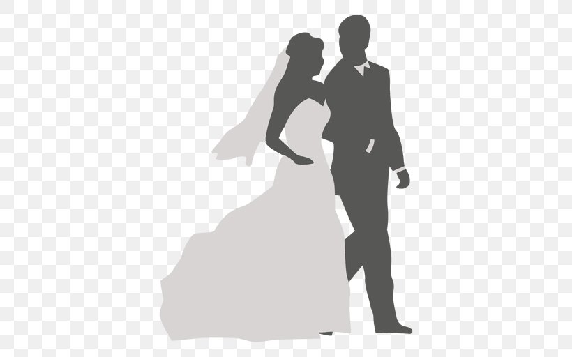 Silhouette Wedding, PNG, 512x512px, Silhouette, Black And White, Dress, Engagement, Joint Download Free