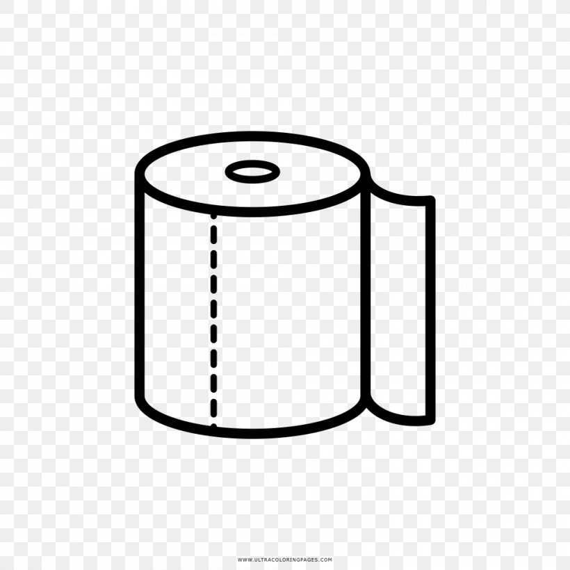 Toilet Paper Coloring Book Drawing, PNG, 1000x1000px, Paper, Area, Bathroom, Black And White, Coloring Book Download Free