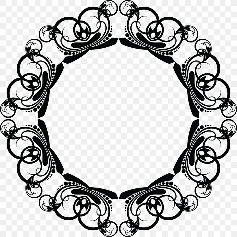 Picture Frames Photography Clip Art, PNG, 4000x4000px, Picture Frames, Art, Black And White, Body Jewelry, Drawing Download Free