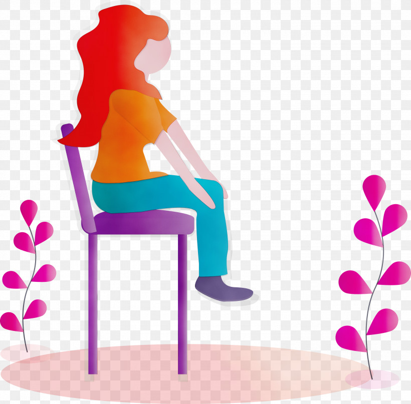 Furniture Sitting Chair, PNG, 3000x2954px, Modern Girl, Chair, Furniture, Paint, Sitting Download Free