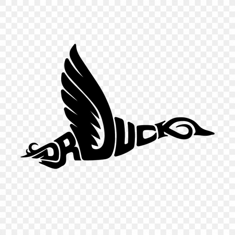 Duck Logo Mallard Waterfowl Hunting, PNG, 1000x1000px, Duck, Beak, Bird, Black, Black And White Download Free
