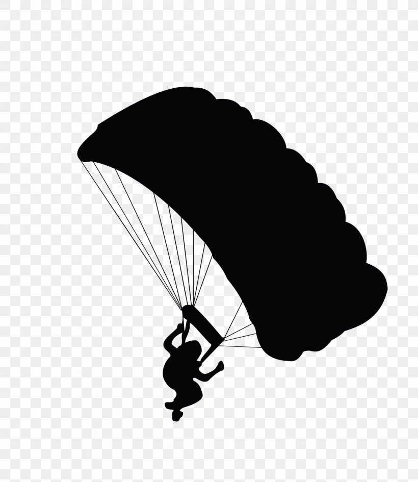 Parachute Landing Fall Silhouette Parachuting, PNG, 1281x1477px, Parachute, Balloon, Black, Black And White, Cartoon Download Free