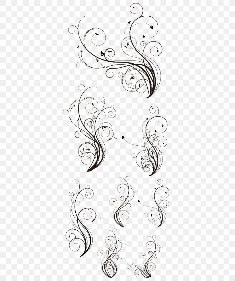 Doodle Flower Brushes - Alphabet Blackletter Image Lettering Design PNG