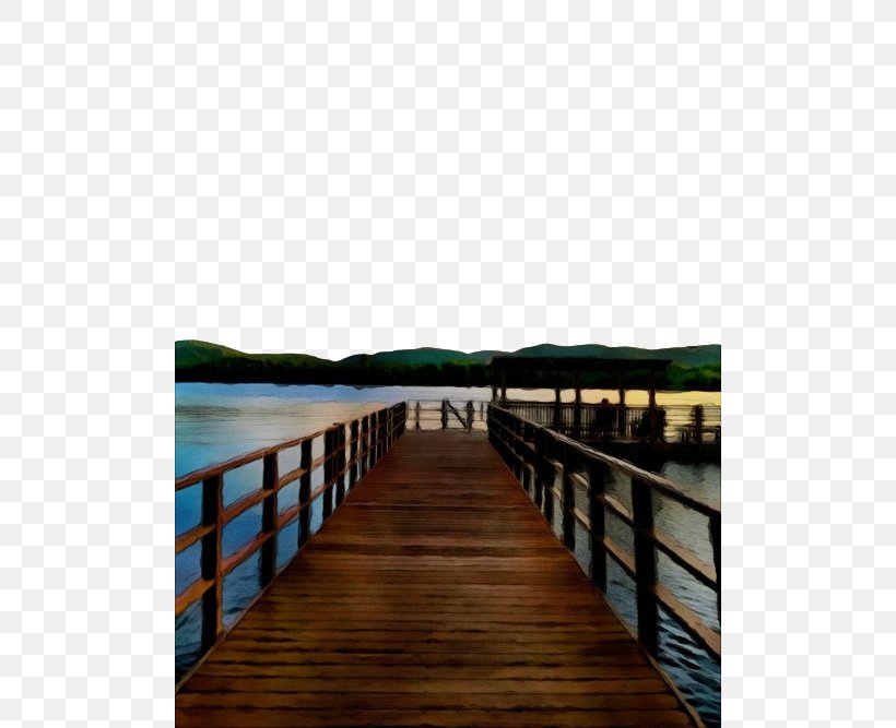 Pier Boardwalk Natural Landscape Dock Walkway, PNG, 500x667px, Watercolor, Boardwalk, Bridge, Dock, Lake Download Free