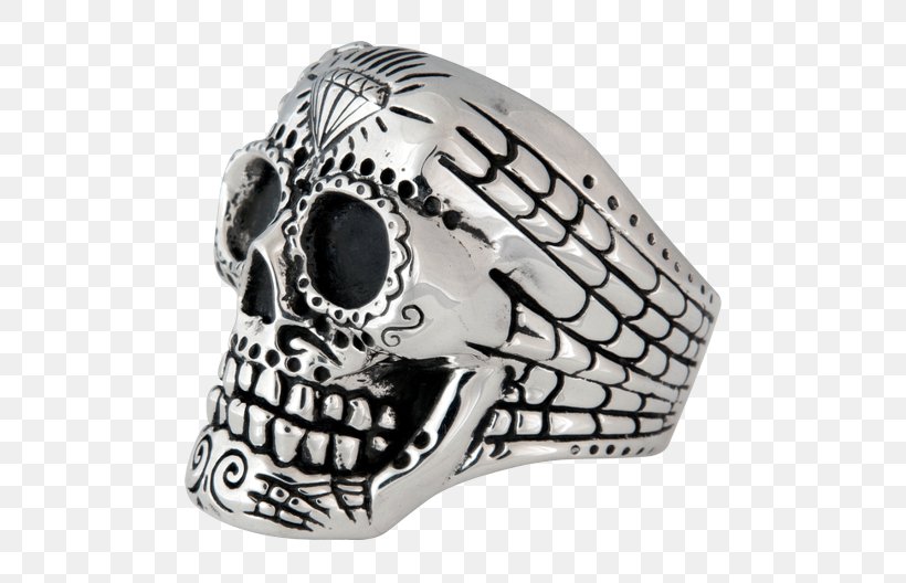 Silver Skull Calavera Ring Headgear, PNG, 528x528px, Silver, Bone, Calavera, Headgear, Jewellery Download Free