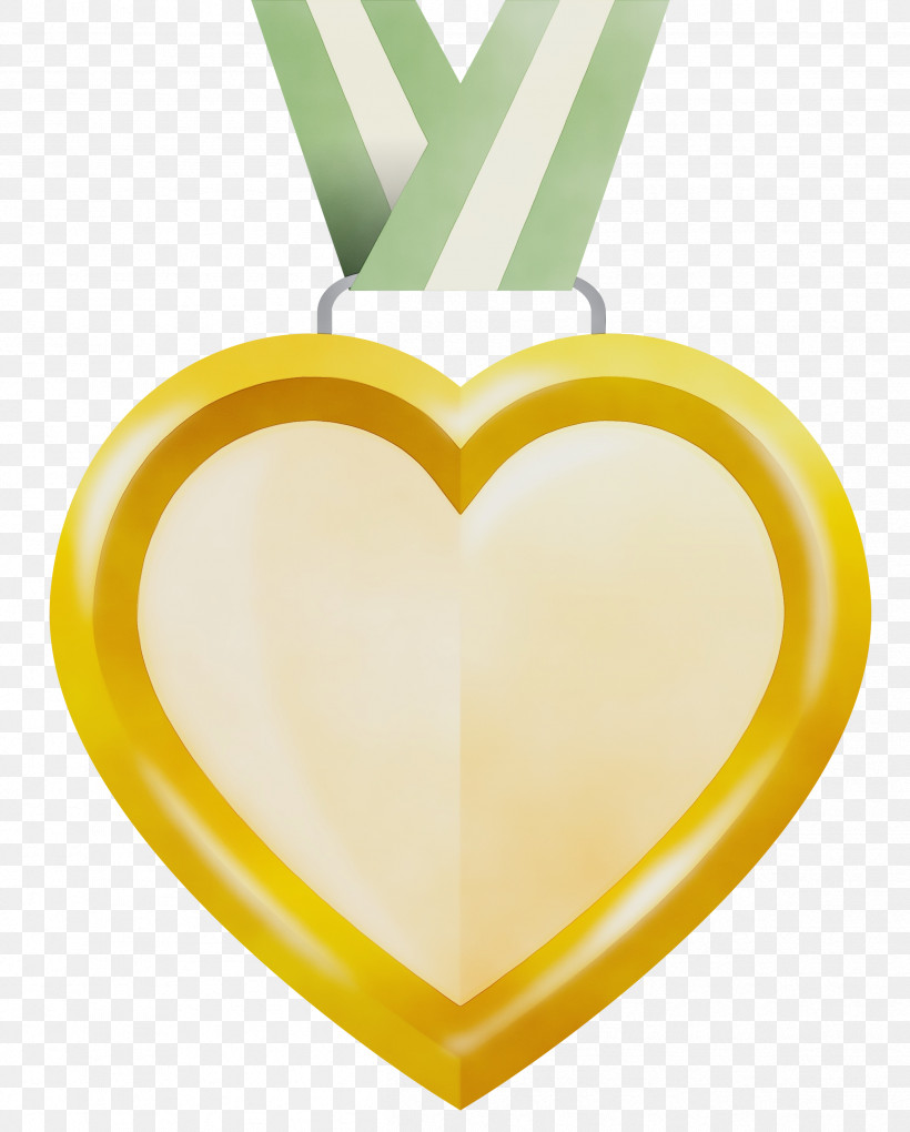 Locket Yellow M-095, PNG, 2409x2999px, Heart Gold Medal Badge, Locket, M095, Paint, Watercolor Download Free