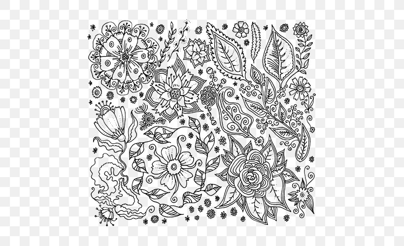 Floral Design Flower, PNG, 500x500px, Floral Design, Area, Art, Black, Black And White Download Free