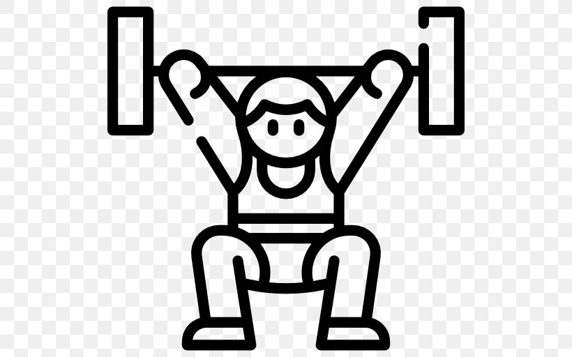 Olympic Weightlifting CrossFit Weight Training Bodybuilding Squat, PNG, 512x512px, Olympic Weightlifting, Area, Black, Black And White, Bodybuilding Download Free